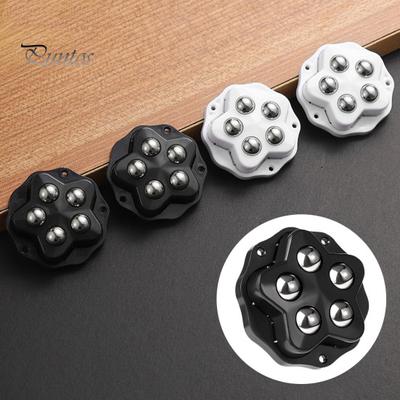 4 pezzi Ruota girevole autoadesiva per elettrodomestici, pattumiera, contenitore per mobili, ruota per movimento universale, rullo a sfera scorrevole, rotazione a 360 gradi, puleggia adesiva