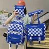 Korean Style Plaid Backpack Set for Students & Travel