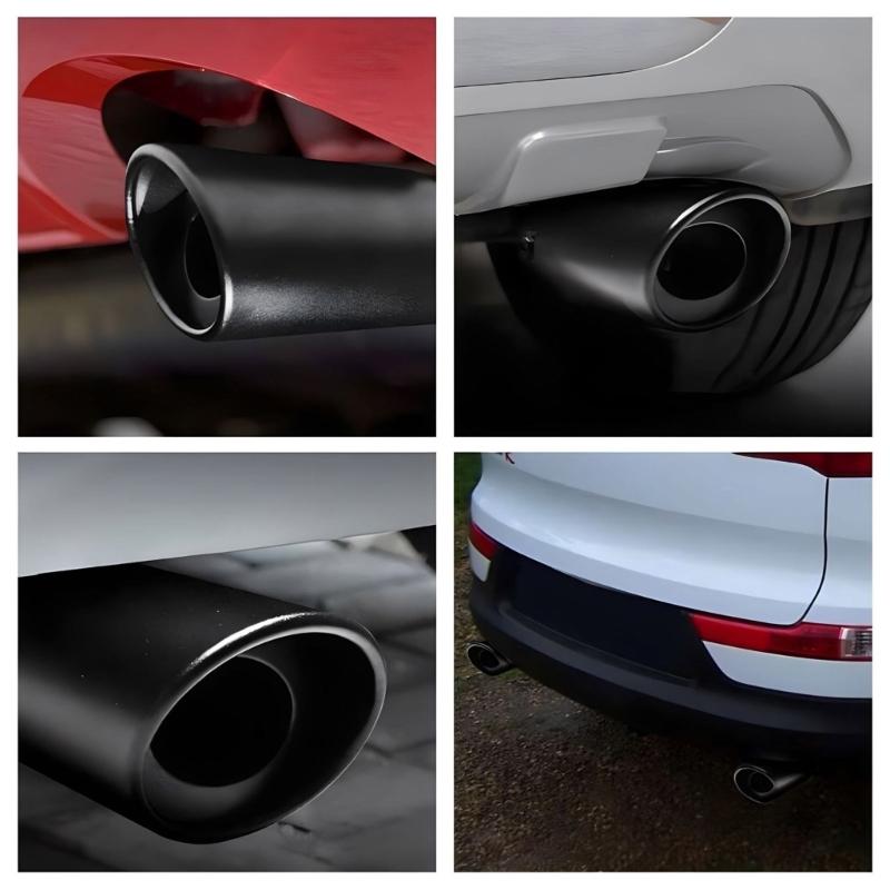 Vehicle Muffler Exhaust Pipe Enthusiasts 63mm Stainless Steel Tailpipe Rustproof Suitable for Improved Appearance Sound
