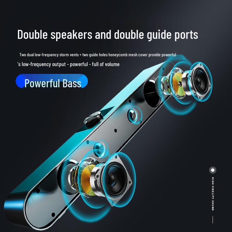 SADA V-183 Desktop Computer Soundbar Speaker CN Plug (adapter Included)
