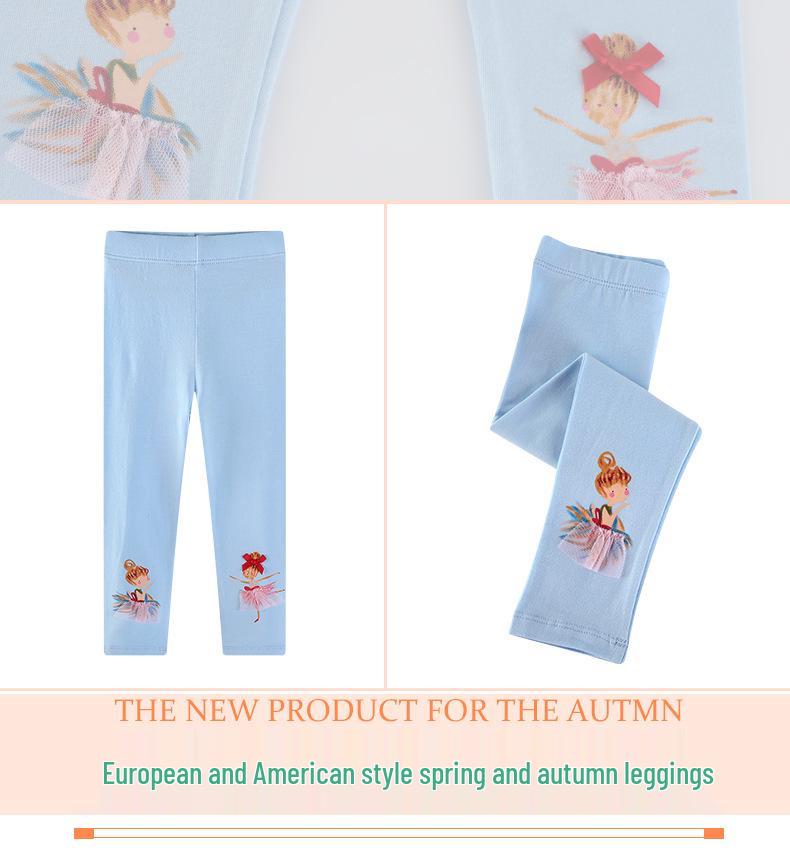 Dziewczęce bawełniane legginsy z dzianiny - Lekkie spodnie na wiosnę/jesień dla niemowląt i dzieci