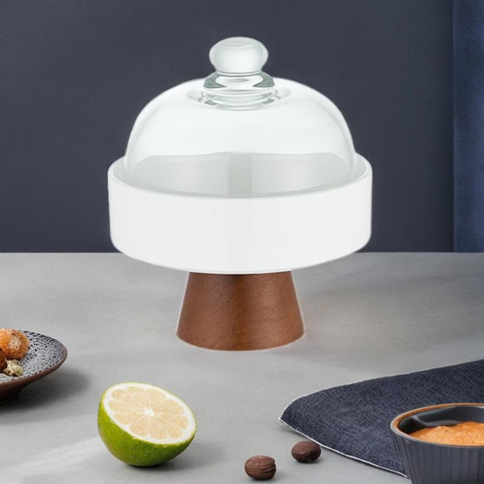 

Элегантная деревянная подставка для торта со стеклянной крышкой для десертов и выпечки