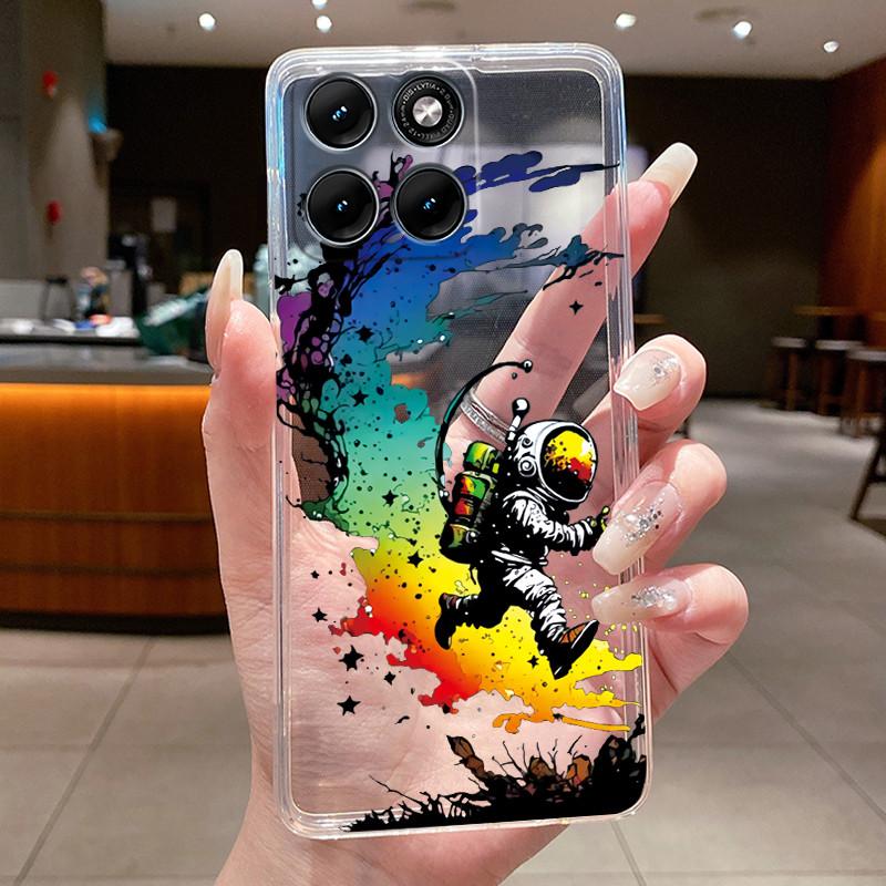 Etui Na Motorola Edge 70 Fusion Przezroczyste Luksusowe Modne Motyl Kwiaty Miękki TPU Silikonowy Pokrowiec Na Telefon dla Edge70 Fusion Zderzak