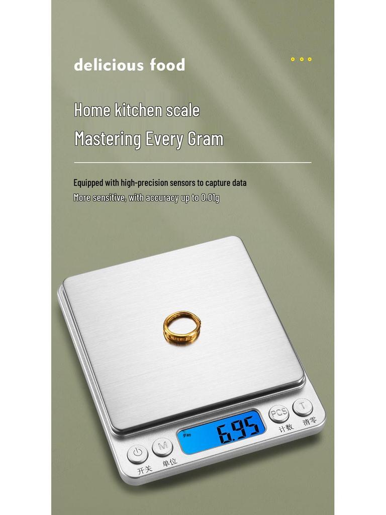 Mini Cântar Portabil de Buzunar de Înaltă Precizie pentru Bijuterii din Aur, Uz Bucătărie, Precizie 0,01 Gram.