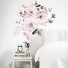 Watercolor Pink Flower and Leaf Combination Wall Stickers Home Background Decoration Stickers Removable Self-adhesive Mural