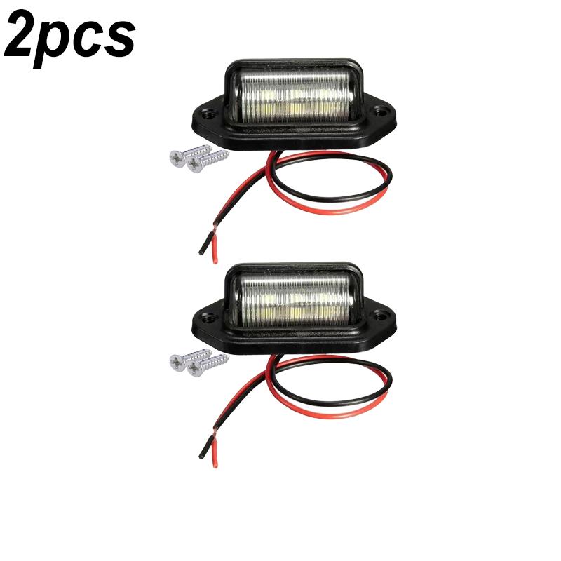 

1-2 шт. 6 светодиодных фонарей для номерного знака автомобиля 12-24 В, универсальные задние фонари для грузовиков, внедорожников, прицепов, фары на крышу, габаритные огни, белые лампочки