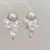 Exquisite Shell Imitation Pearl Drop Earrings Elegant Long Tassel Dangle Earrings For Women Wedding Party Ear Jewelry Gifts