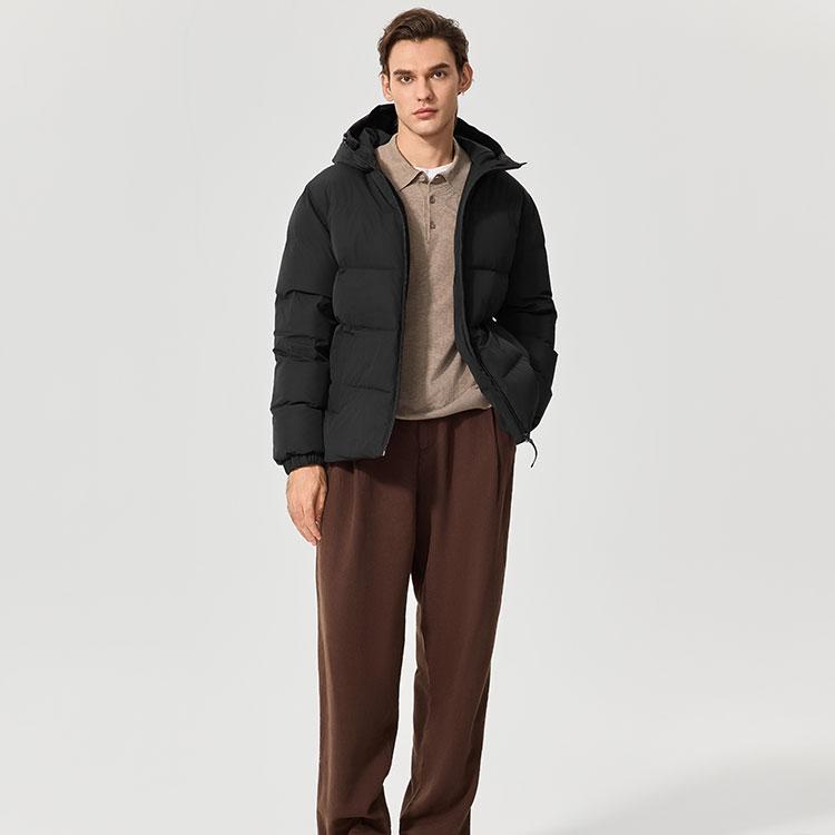 Skechers Windproof Waterproof Stain Resistant Warm Cold Resistant Anti Static Fashionable Versatile Short Hooded Puffer Jacket L425M005-0018