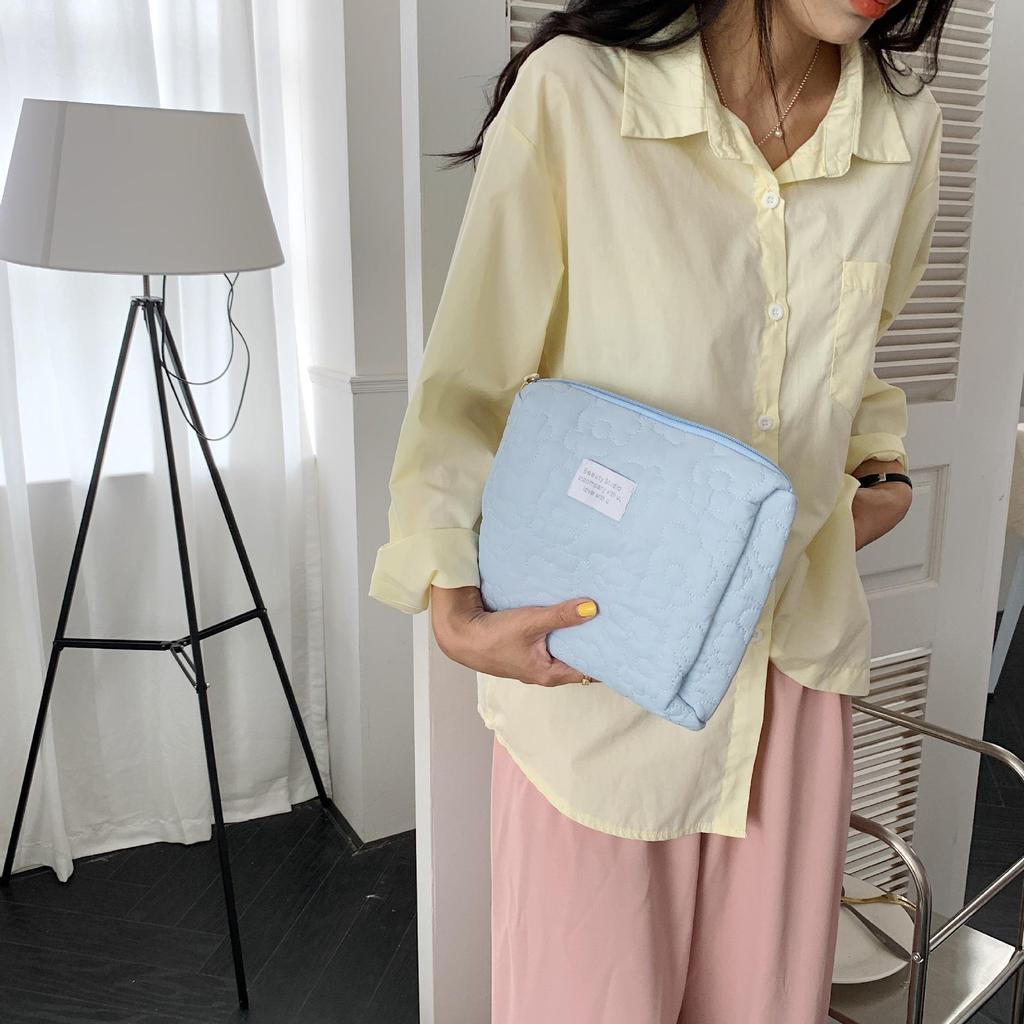 Women Candy Color Soft Washing Storage Bag Large Capacity Carrying Cosmetic Bag