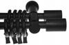 Double Tringle à Rideaux en Bois Tringles à Rideaux Modernes Noires 120cm Cylindre Fi20