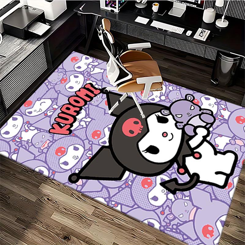 Kuromi Anime Cartoon Design Chair Mat Non-Slip Carpet for Office Home Decoration Living Room Bedroom Game Room Dormitory.E090