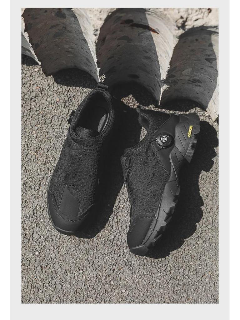 Men's Retro Thick-Soled Leather Hiking Shoes for Fall Camping