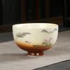 1pcs 100ml Coarse Pottery Teacup Single Cup Large Handmade  Ceramic Kung Fu Tea Set  Hand-painted Firewood Master Cup.