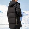 Anta Letter Mid-Length Hooded Down Jacket Men Outerwear Black 952148910-2