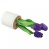Sztuczne Kwiaty Dekoracja na Imprezę Plastikowy Tulipan w Doniczce