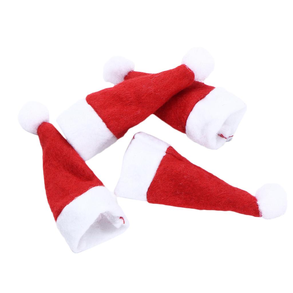 24Pcs Lollipop Hats Mini Christmas Caps Nonwoven Reusable Candy Decor Festive Holiday Party Favors Home Decoration