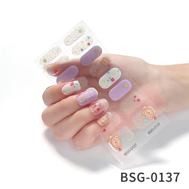 Gelmanikyrtiketter semi-härdade nageltiketter 3D ljusterapinageltiketter