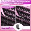 14-20mm Fluffy Cluster Lash Extenstions Natural Matte Black Professional False Eyelashes 200D DIY Manga Lashes Supplies Makeup