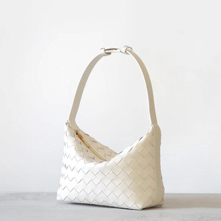 

Сумка-ланч-бокс из высококачественной кожи внутри и снаружи, мягкая овчина, плетеная вручную под мышками, полностью из кожи 20x9.5x13cm белый