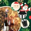 Reusable Christmas Wine Bottle Stopper Vacuum Sealed Christmas Bottle Sealing Plug  Holiday Party