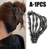 1-1pc Halloween Punk Hair Clips Spider Skeleton Hand Claw Clips Metal Shark Clamp Gothic Crab Girls Hairpin Hair Accessories