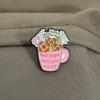 Floral Box Cup Enamel Pins Flowers Self Care Quotes Brooches Lapel Badges Plant Inspiring Jewelry Gift for Kids Friends