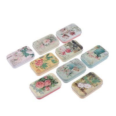 Caja de Lata de Flores Vintage Tarro Sellado Cajas de Embalaje Caja de Joyería y Dulces Para Fiesta