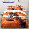 DRAGON BALL Muster Bettwäsche, Steppbett Set Bettbezug Kissenbezug Zuhause Geburtstagsgeschenk (1 Bettbezug + 2 Kissenbezüge, ohne Füllung)