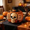 Skull Face Pumpkin Resin Resin Candy Jar Halloween Candy Storage Container for Entry Table Use, Dessert Table Service, Shelf Display, and Small Snack