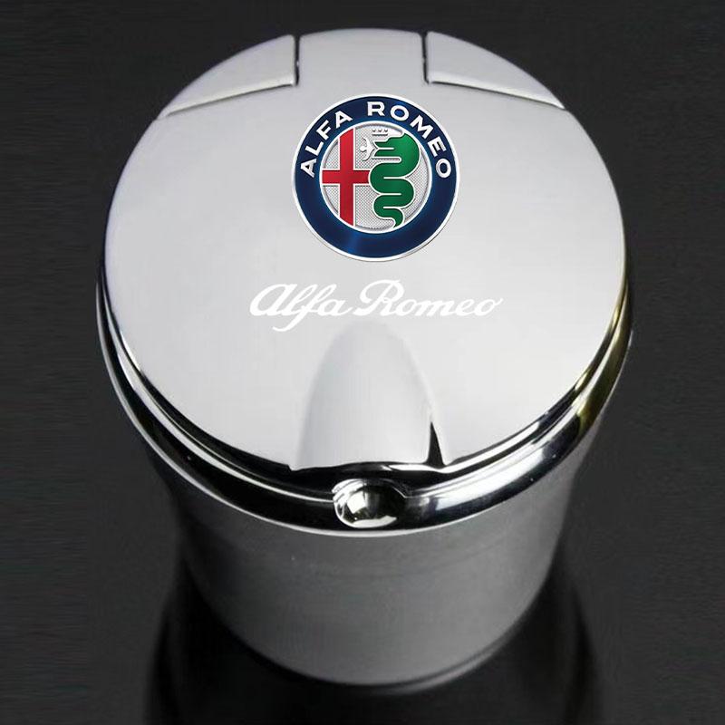 Car Ashtray with Led Light with Cover Inside The Multi-function For Alfa Romeo giulietta 159 mito giulia stelvio 147 AccessoriesZZ8