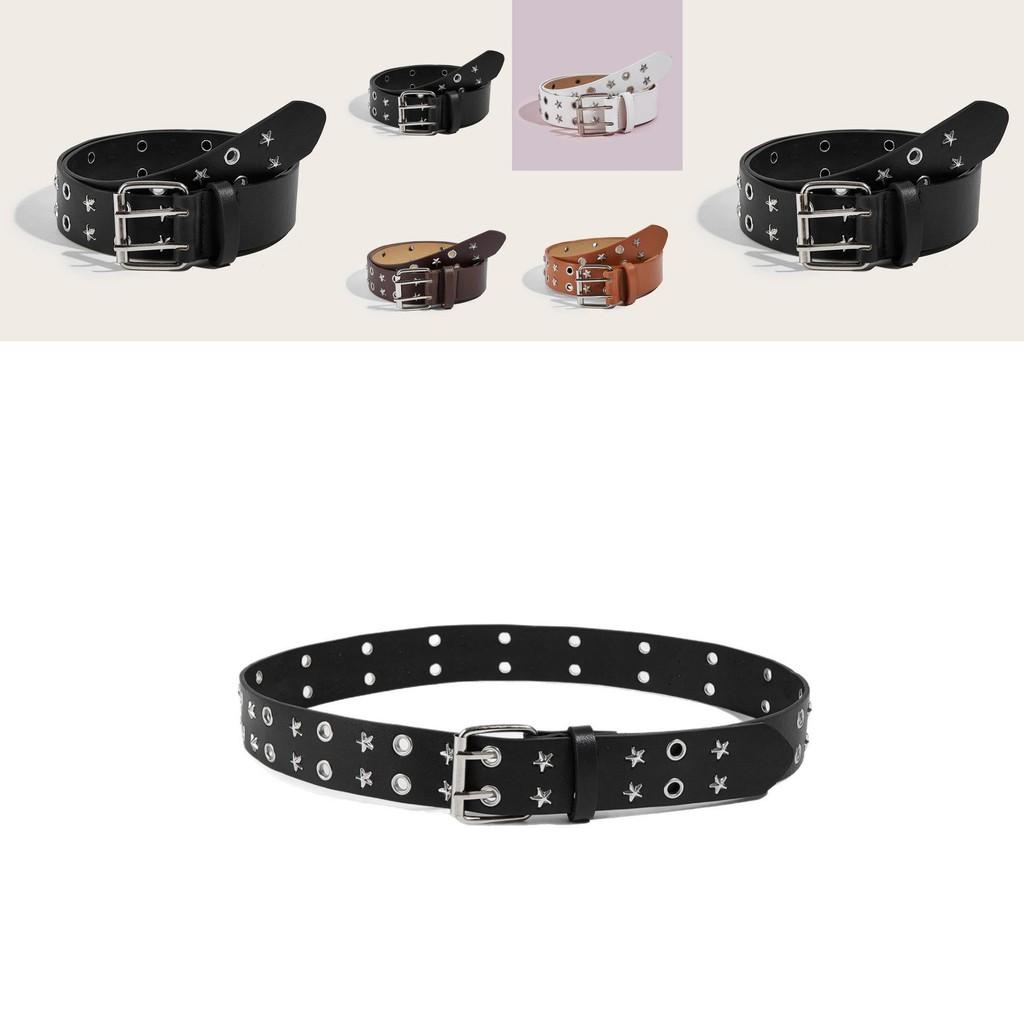 Womens Fashion Belt With Metal Pin Buckle And Star Accents For Office And Daily Use
