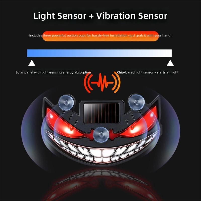 Solar Powered Rear Window Accent Light with Suction Cup Mount, LED Car Decor for Night Driving and Parked Display