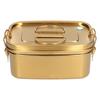 1.5L 2-warstwowy pojemnik na lunch Przenośny szczelny 304 stal nierdzewna Bento Pojemnik na jedzenie Zastawa stołowa do domu biura Złoty