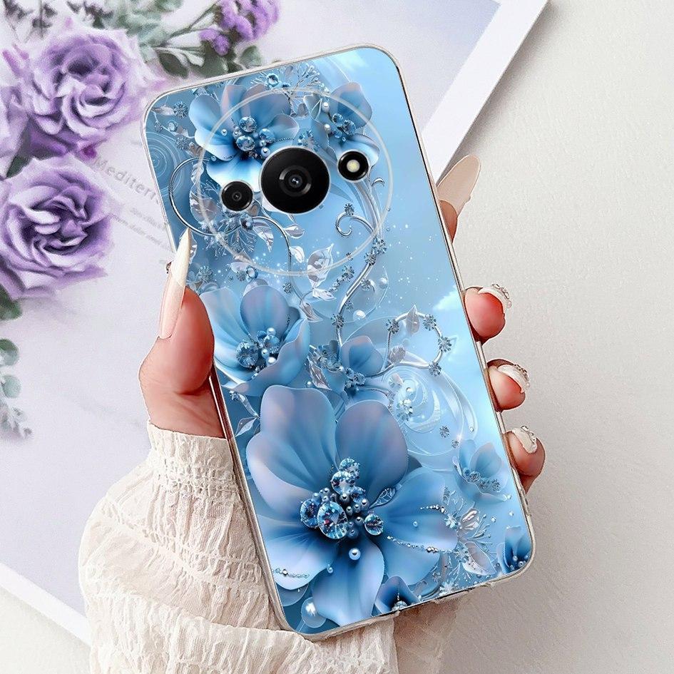 Hülle Für Xiaomi Redmi A3 A3x Handyhülle Neu Stylisch Blumenmädchen Muster Weiches Silikon Rückseite Funda Für Xiaomi Poco C61 C 61 Capa