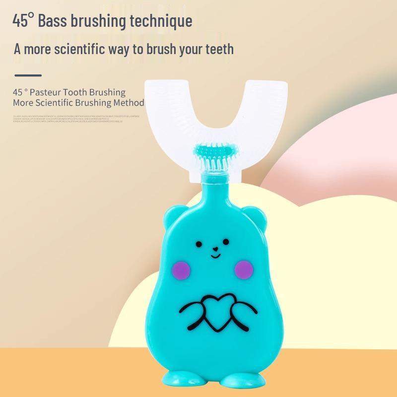 Silikonowa szczoteczka do zębów w kształcie litery U dla niemowląt i małych dzieci (Wiek 0-12) - Miękkie włosie