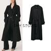 Summer New Product Women's Clothes Sports Series Single-Breasted Strap with Lapel Long Sleeves Loose Trench Coat 3366122
