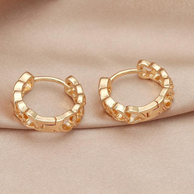 

Винтажные золотые медные полые серьги-кольца для женщин, модные простые геометрические серьги