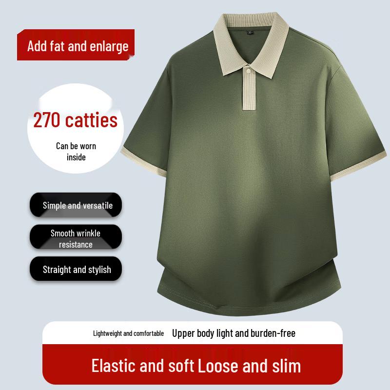 Men s Plus Size Wrinkle-Free Loose Fit Polo Shirt 7XL
