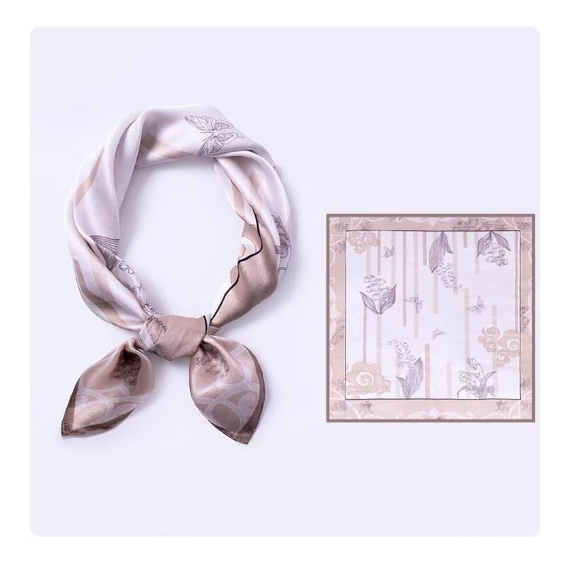 

HANDUNYOU Lily of the Valley Mulberry Silk Scarf