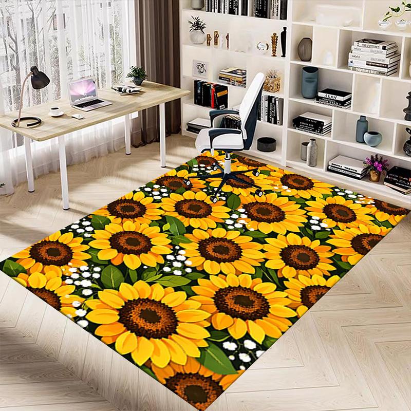 1PC Sunflower Extra Large Non-Slip Floor Carpet, Office, Family, Bedroom, Studio - Large Area RugJ0337