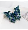 Vintage Inlaid Diamond Butterfly Brooch - Elegant Retro Insect Pin for Women