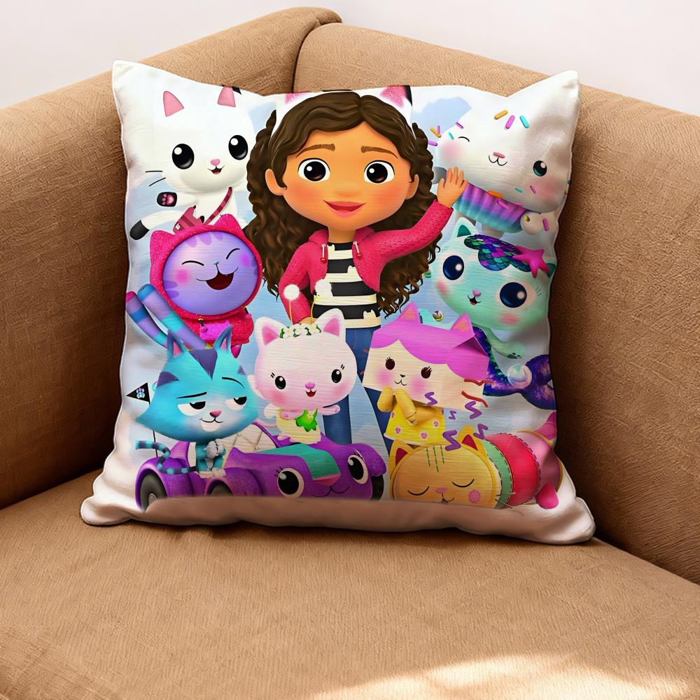 Gabby's Dollhouse Cushion Cover Premium Comfort Reversible Pillow Cove -Two in One Design for Any Room & Car Interior