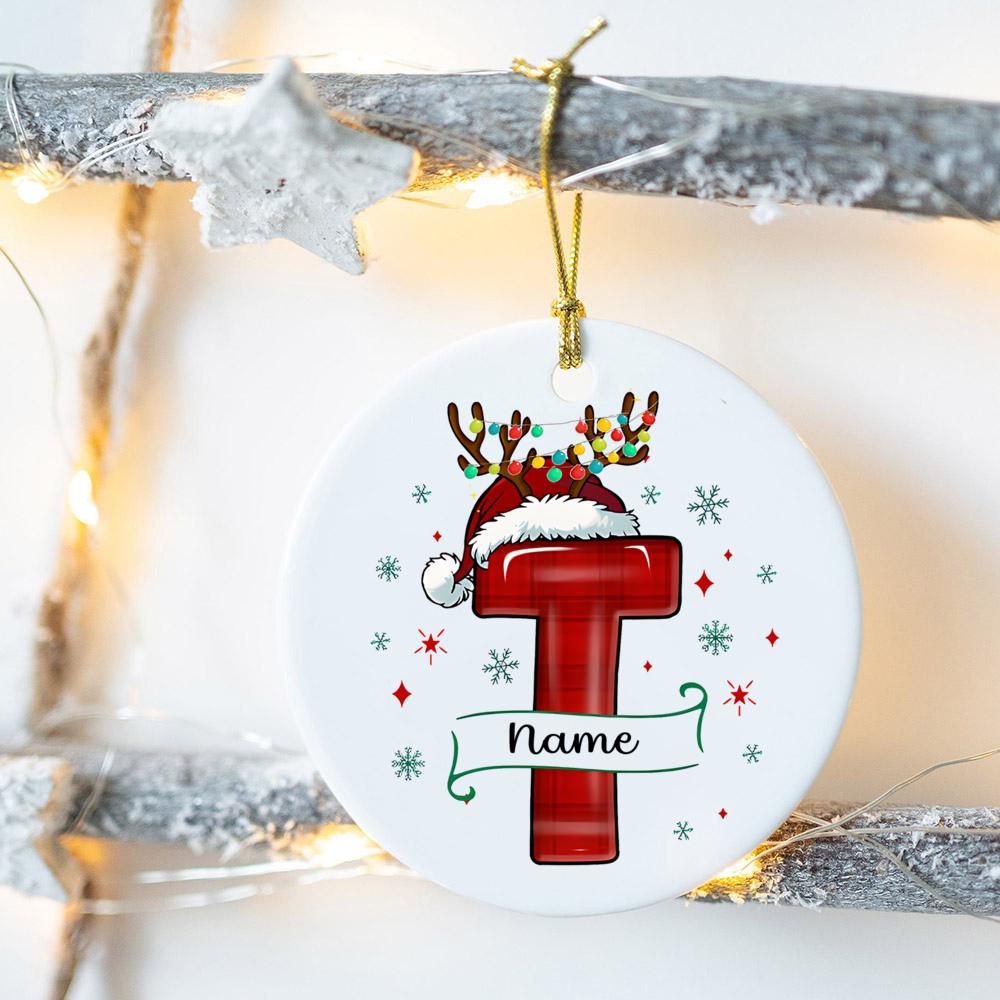 Custom Name Christmas Family Party Ceramic Ornament Personalized Christmas Ornament Xmas Gift Drop Ornaments Decor