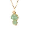 Handmade Gold Winding Crystal Tiger Stone Agate Small Mushroom Pendant Necklace Jewelry N588