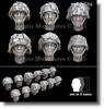 Mantis Miniature Scale Resin Kit of Modern US PASGT Helmet with Camouflage and Headsets 2 12 for MAC64 1/35 (6 Types, Sizes, Pieces) (Personnel)