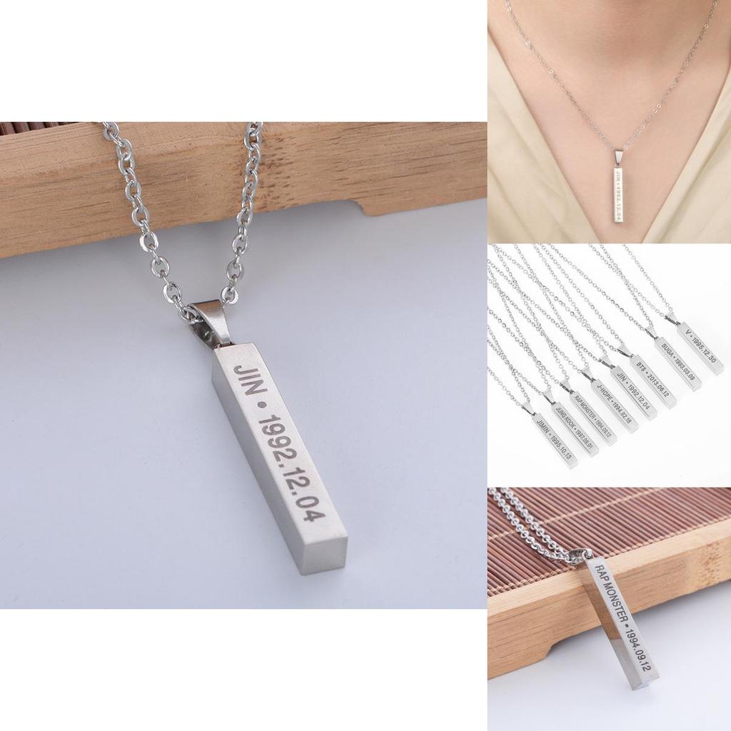 Šperky s tématikou Bangtan Boys Nerezový ocelový dlouhý řetízek pro ženy a dospívající