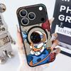 Magnetic Acrylic Phone Case For iPhone 17e 17 16 15 14 13 Pro Max 16e 11 For Magsafe Wireless Charge Space Astronaut Print Cover