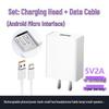 Universal Android Charger Type-C Sound Card 5V2A/5V1A Fast Charge USB Plug