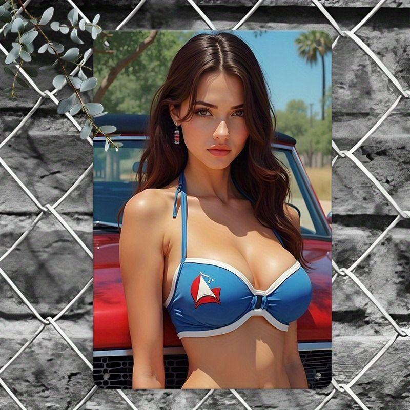 Retro Metal Sign Sexy Girl Wall Art Decor 20x30 cm