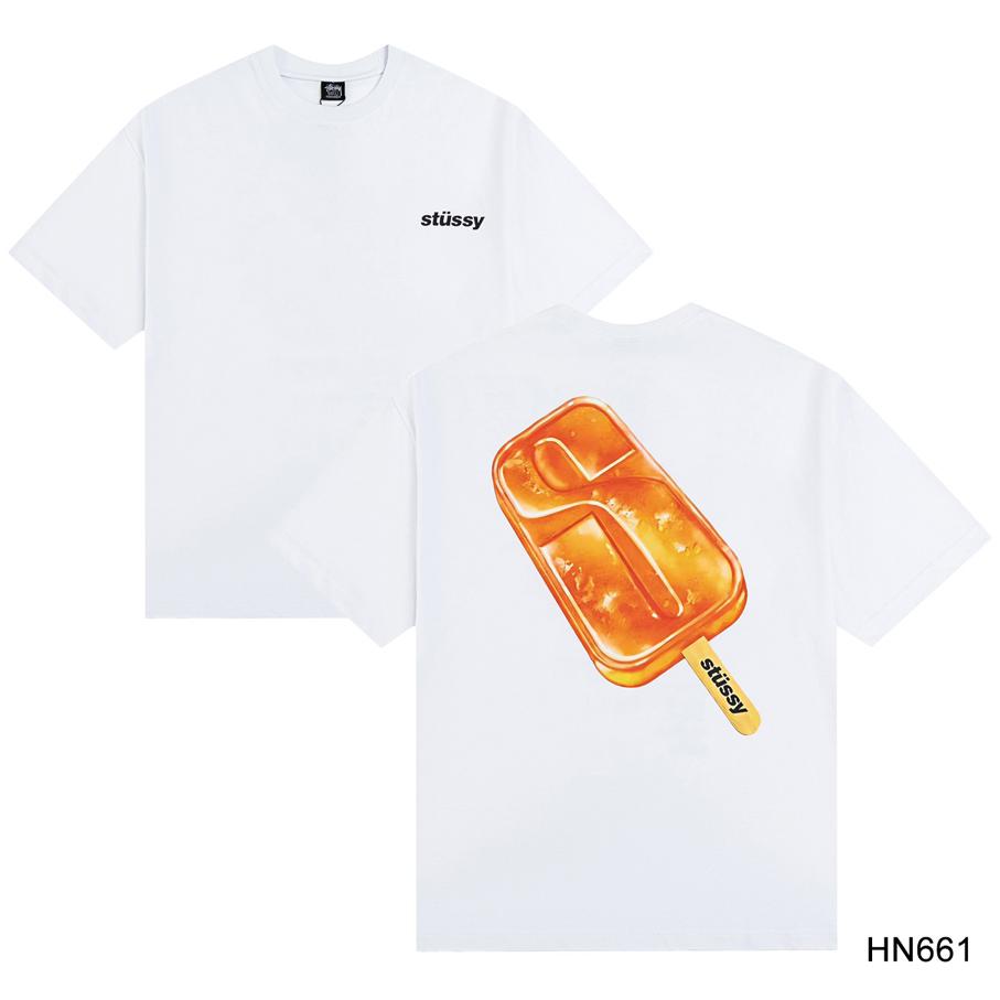 Stussy 2025 Sommer Neues Hochwertiges Rundhals-T-Shirt aus Baumwolle für Männer und Frauen Klassisches Logo mit neuem Musterdruck Paar-T-Shirt
